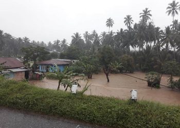 Sungai Ongkag Meluap, Rumah dan Perkebunan Warga Terendam Banjir