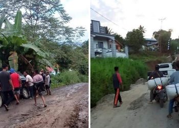 Jalan Ambruk Lanut Potensi Lakalantas, Warga Mulai Salahkan Pemda