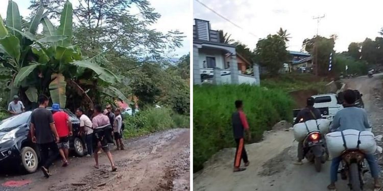 Jalan Ambruk Lanut Potensi Lakalantas, Warga Mulai Salahkan Pemda