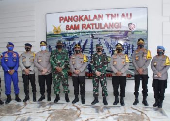 Komitmen Solid Jaga NKRI, Danlanudsri Manado Terima Kunjungan Silaturahmi Kapolda Sulut