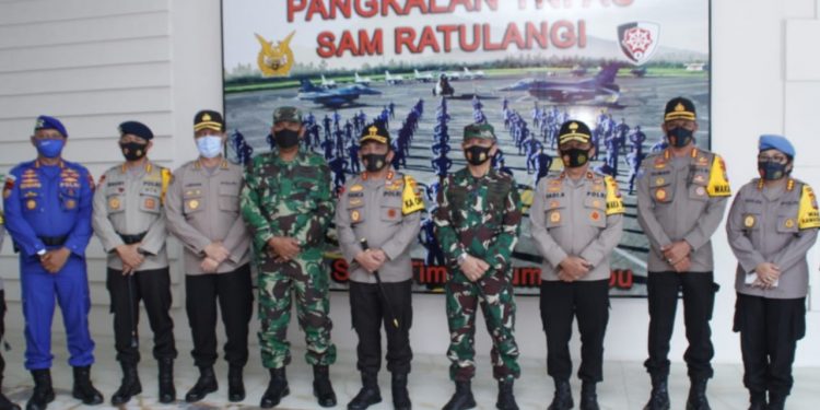 Komitmen Solid Jaga NKRI, Danlanudsri Manado Terima Kunjungan Silaturahmi Kapolda Sulut