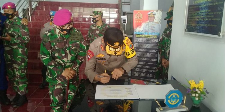 Kunjungi Lantamal VIII Manado, Kapolda Sulut Bahas Sinergitas Bersama Termasuk Pencegahan Covid-19