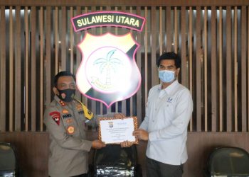 Sukseskan Gerakan Sejuta Masker Polda Sulut, PT Indika Foundation Bantu 100.000 Masker Medis 