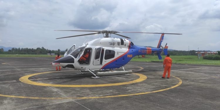 Helikopter Baharkam Polri back up Tugas OMP Polda Sulut