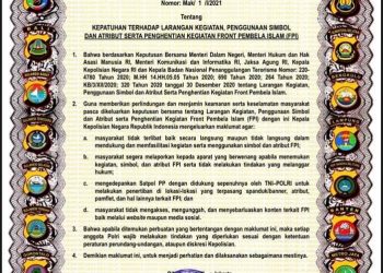 Terbitnya Maklumat Kapolri Soal Larangan Aktivitas FPI, Ini Imbauan Polda Sulut Bagi Masyarakat