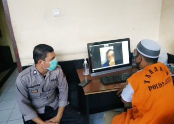 Cegah Covid-19, Polda Sulut Fasilitasi Virtual Meeting Tahanan dengan Keluarga
