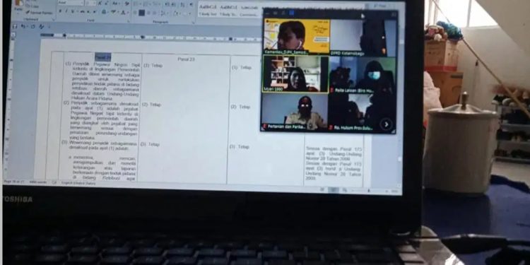 Wakili Pimpinan Rekan Lainnya, Ketua Bapemperda DPRD KK Bahas Evaluasi Ranperda