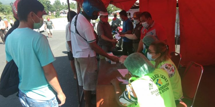 Cegah Covid-19, Polres Bitung Perketat Pemeriksaan di Pos Terpadu KEK
