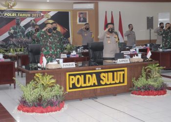 Ikuti Rapim 2021 Secara Virtual, TNI-Polri di Sulut Siap Dukung Program Nasional Pemerintah