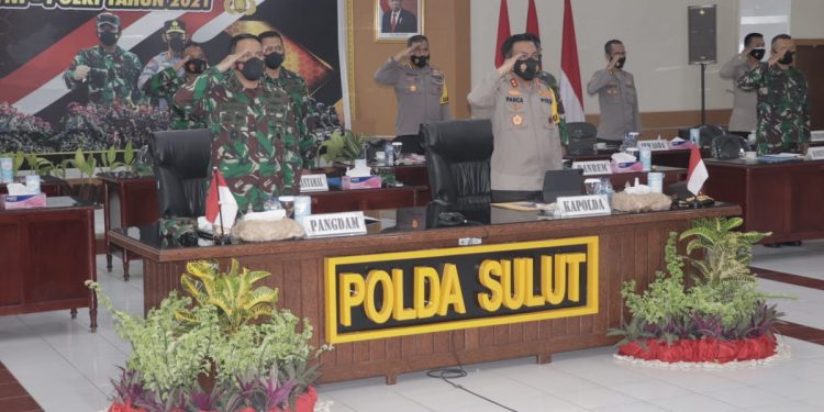 Ikuti Rapim 2021 Secara Virtual, TNI-Polri di Sulut Siap Dukung Program Nasional Pemerintah