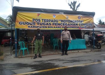 Tindaklanjuti PPKM Berskala Mikro, Polres Boltim dan Jajaran Perketat Pemeriksaan di Perbatasan