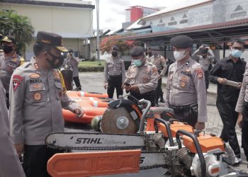 Masa Peralihan Musim Hujan ke Kemarau, Polda Sulut Gelar Apel Kesiapan Antisipasi Karhutla