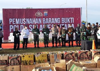 Pemusnahan Barang Bukti Hasil Operasi Rutin Jajaran Polda Sulut