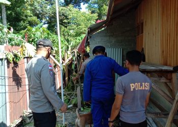 Polres Kepulauan Talaud Lakukan Penanganan di Empat Wilayah Terdampak Badai Siklon