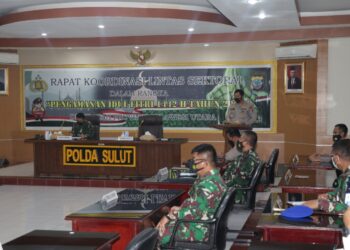 Mantapkan Kesiapan Pengamanan Idul Fitri 1442 H, Polda Sulut Gelar Rakor Bersama Instansi Terkait