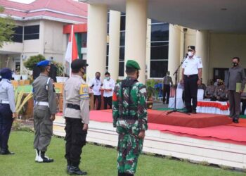 Jelang Lebaran, Bupati Depri Pontoh Pimpin Apel Gelar Pasukan Operasi Ketupat Samrat