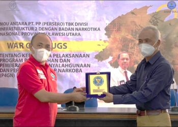 Jadi Pelopor Perusahaan BersiNar, PT PP Tbk Gelar MoU Dengan BNNP Sulut