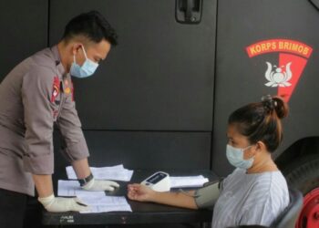 Sukseskan Program Vaksinasi Nasional, Brimob Polda Sulut Buka Gerai Vaksin