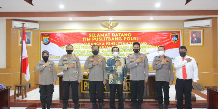 Sambangi Polda Sulut, Tim Puslitbang Polri Lakukan Penelitian Evaluasi Penggelaran Aplikasi
