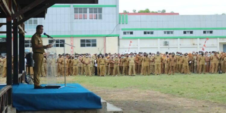 Pimpin Apel Perdana 2022, Bupati Tegaskan Tri Matra Pengabdian