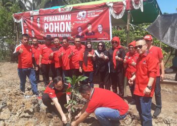 Pembangunan Sekretariat DPC PDIP Dimulai, Mekal Jelaskan Filosofi Menanam Pohon