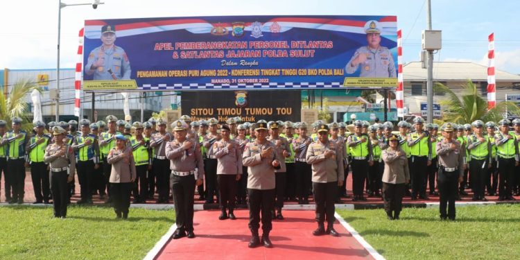 Kapolda Sulut Pimpin Apel Perdana dan Pemberangkatan Personel Pengamanan G20 BKO Polda Bali
