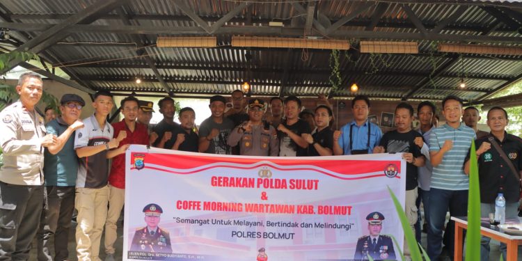 Pererat Sinergitas, Kapolres Bolmut Gelar Coffee Morning Dengan Wartawan