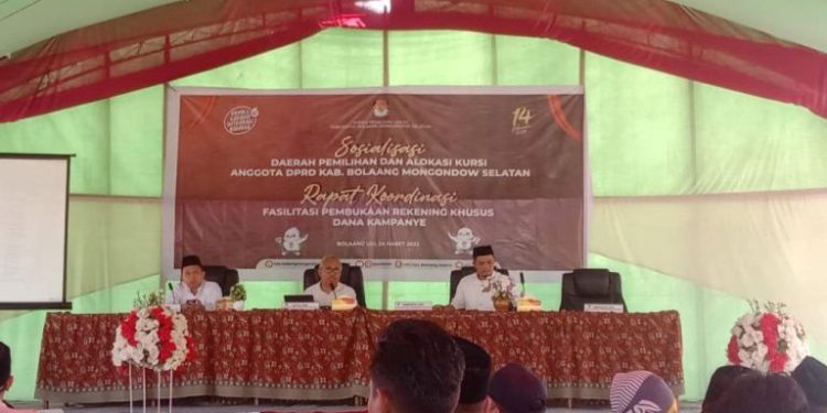 Siap Gelar Pemilu, KPU Bolsel Gelar Sosialisasi dan Rapat Koordinasi Fasilitasi Pembukaan RKDK