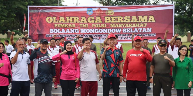 Libatkan Berbagai Element Masyarakat, Polres Bolsel Gelar Jalan Sehat Bersama