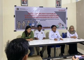 Gelar Rapat Keterlibatan Publik, Kakan BPN Bolsel Paparkan Capaian Kerja Tahun 2023