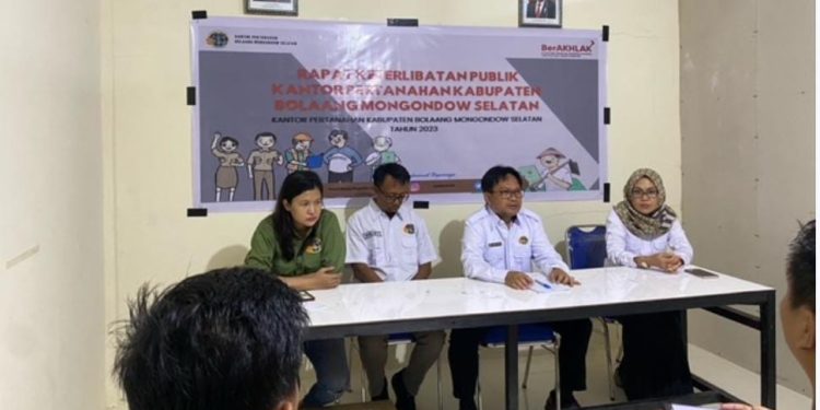 Gelar Rapat Keterlibatan Publik, Kakan BPN Bolsel Paparkan Capaian Kerja Tahun 2023