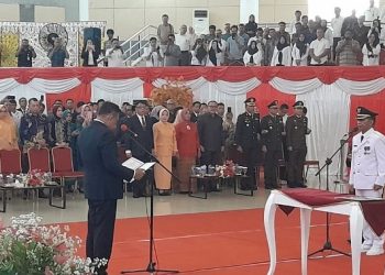 Saksikan Pelantikan Pj Bupati Baru, Sekda Gandeng Forkopimda, Kadis dan Camat Se-Bolmong