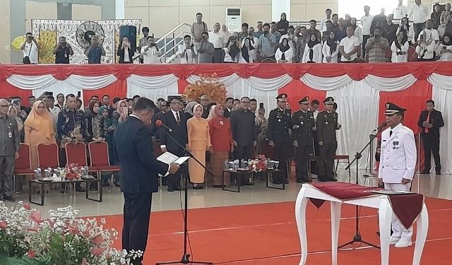Saksikan Pelantikan Pj Bupati Baru, Sekda Gandeng Forkopimda, Kadis dan Camat Se-Bolmong