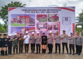 Sekkot Mokoginta Hadiri Peletakan Batu Pertama Mapolres Kotamobagu