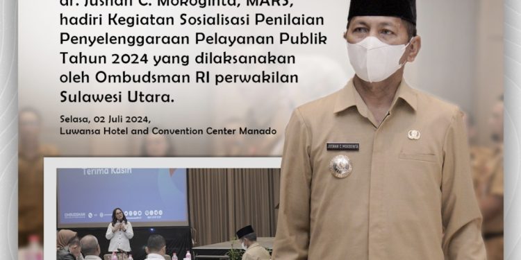 Bersama Gubernur, Pj Bupati Bolmong Hadiri Sosialisasi Ombudsman RI