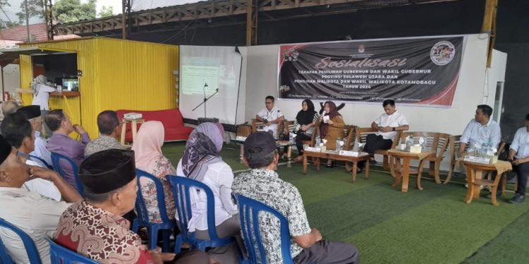 Bersama BPD & LPM, KPU Kotamobagu Gelar Sosialisasi Tahapan Pilgub dan Pilwako