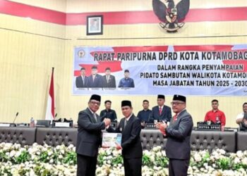 Mokoginta Pimpin Paripurna Istimewa Pidato Walikota Kotamobagu Baru