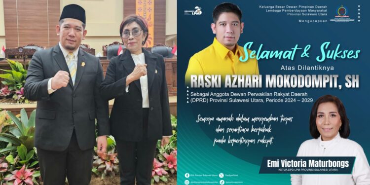 DPD LPM Sulut Hadiri Pelantikan Raski Azhari Mokodompit, SH sebagai Anggota DPRD Provinsi Sulut